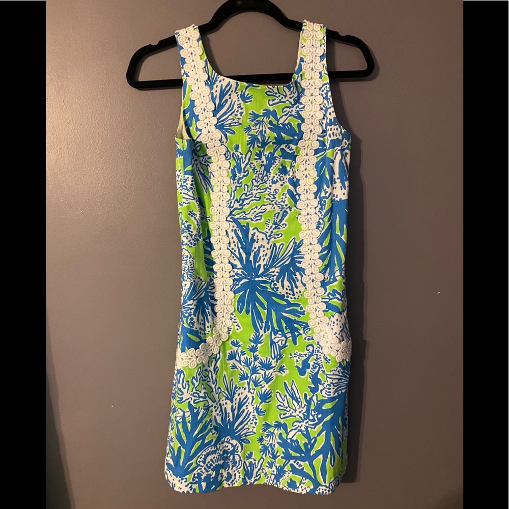 LILLY PULITZER CLASSIC SHIFT DRESS WITH LACE